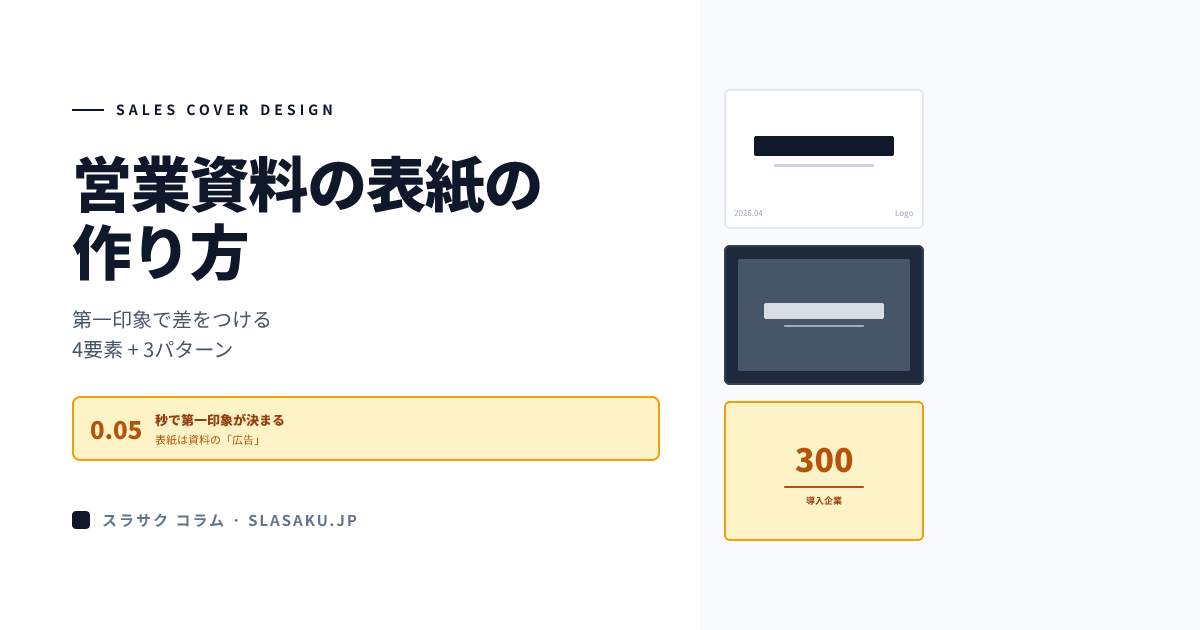 営業資料の表紙の作り方｜第一印象で差をつける