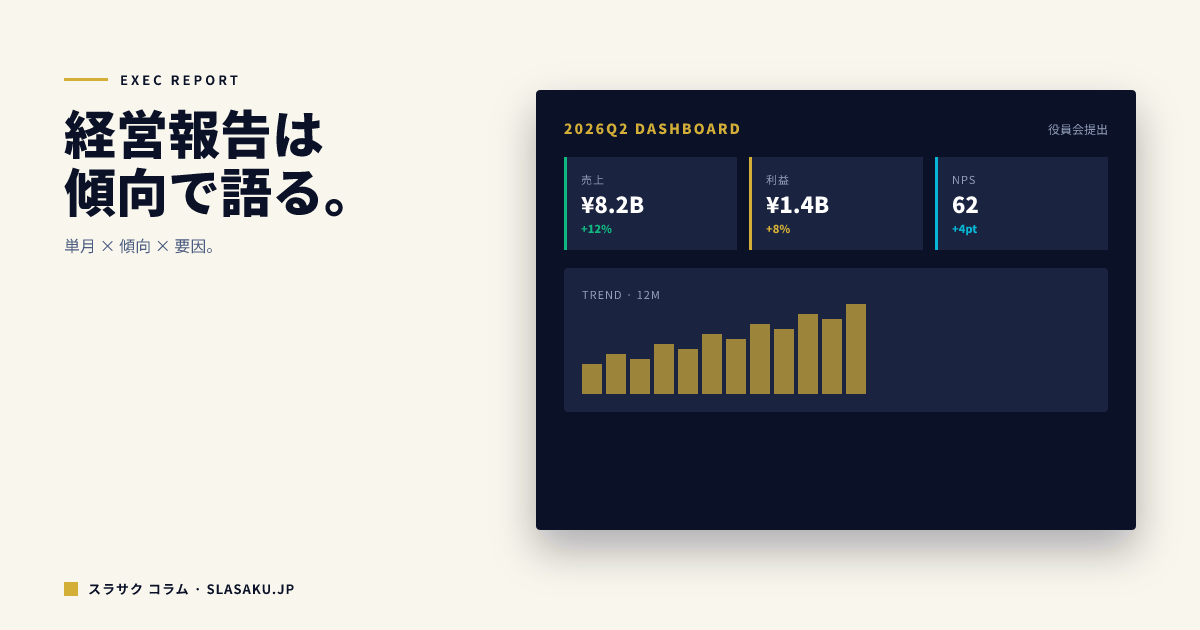 経営報告資料の作り方｜月次・四半期レポートの構成