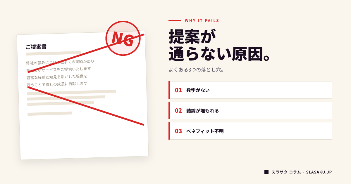 提案書が通らない原因と資料改善のポイント